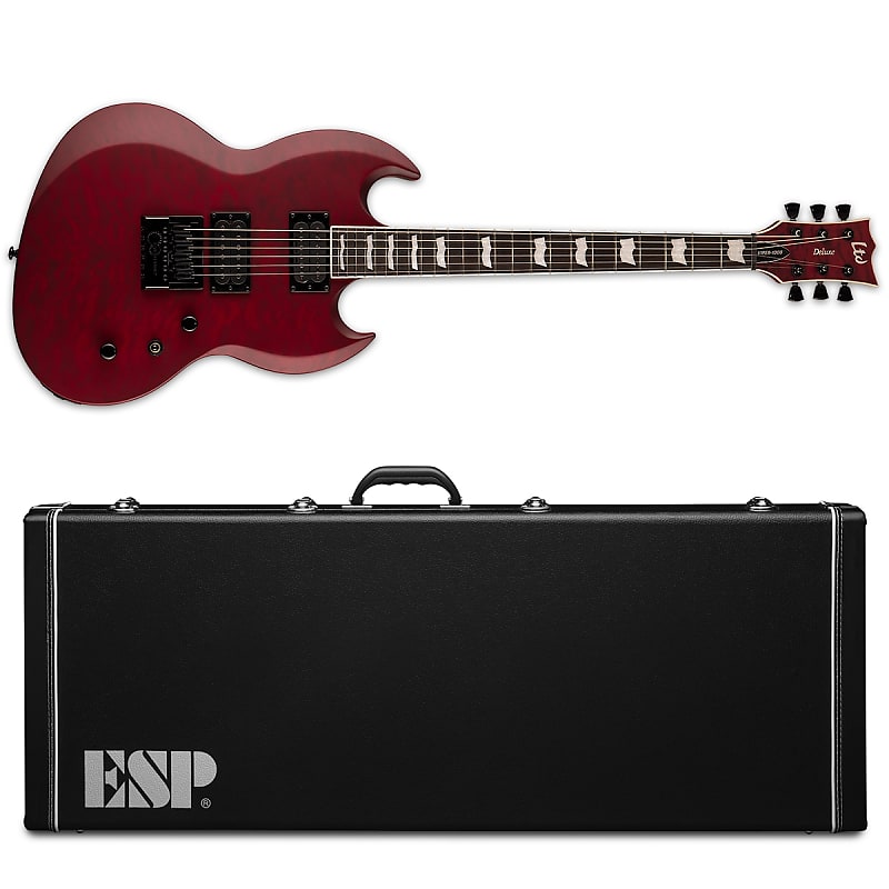 

Электрогитара ESP LTD Viper-1000 Evertune QM See Thru Black Cherry Satin Electric Guitar + Hard Case Viper 1000