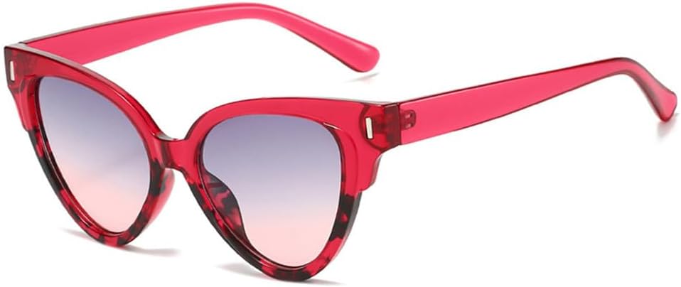 

Солнцезащитные очки UV400 с заклепками в форме «кошачьего глаза», градиентным леопардовым принтом, для женщин и мужчин, для бега и активного отдыха UYPTK, Rose Pink Gray Pink