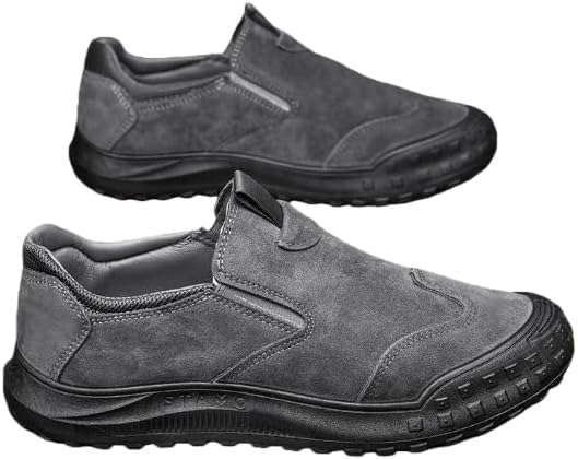 

Мужские кожаные лоферы-мокасины с отделкой из замши, легкие и дышащие стильные мужские лоферы Hhhchpm, серый