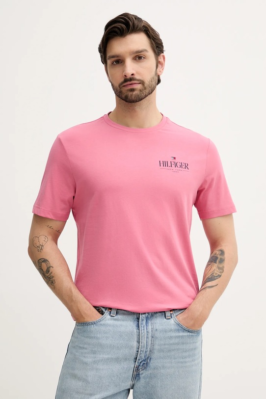 

Хлопковая футболка Tommy Hilfiger, розовый