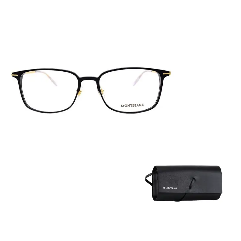 

MONTBLANC Титановые квадратные очки для мужчин, Black Gold