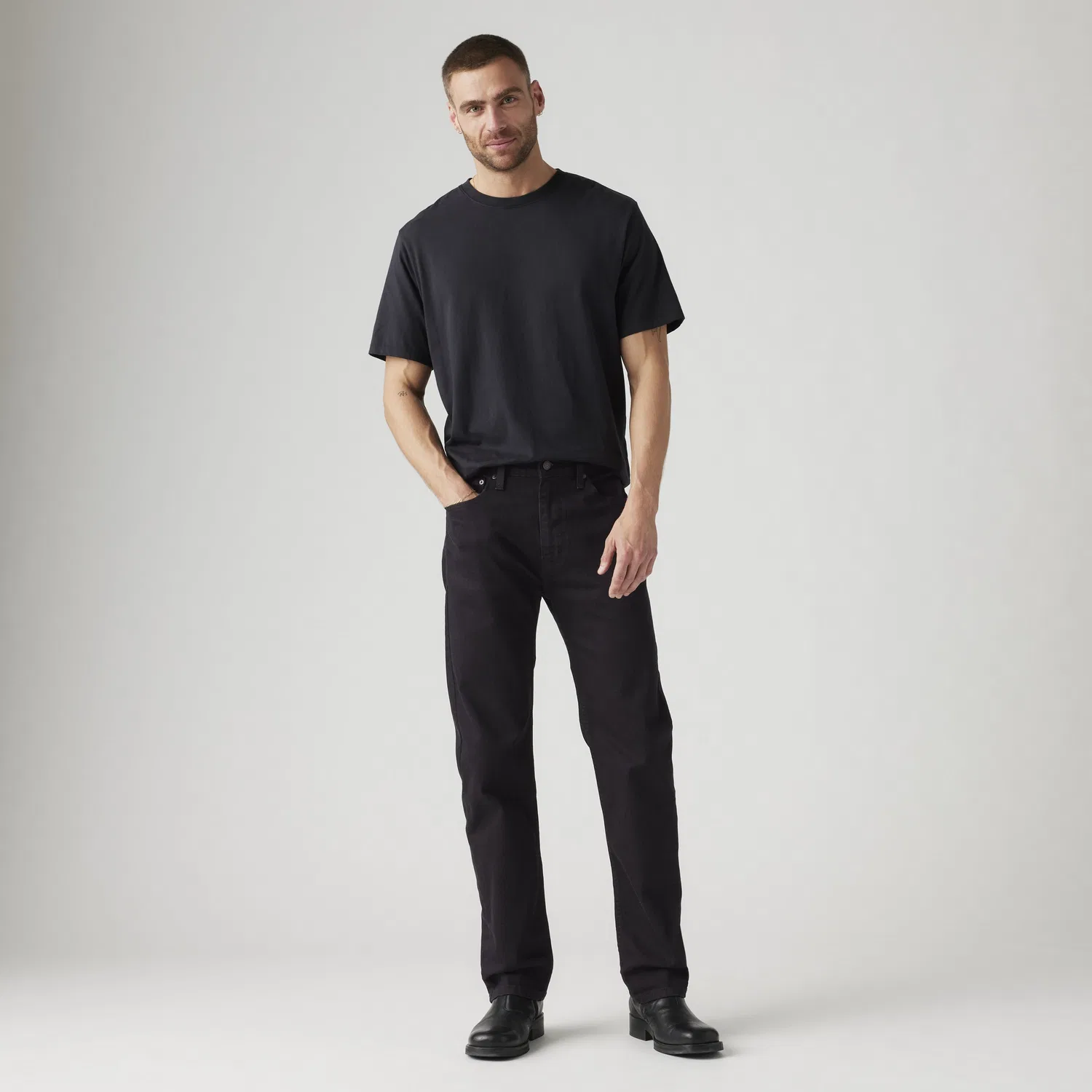 Мужские джинсы Levi's 505 Regular Fit, черный — фото 3