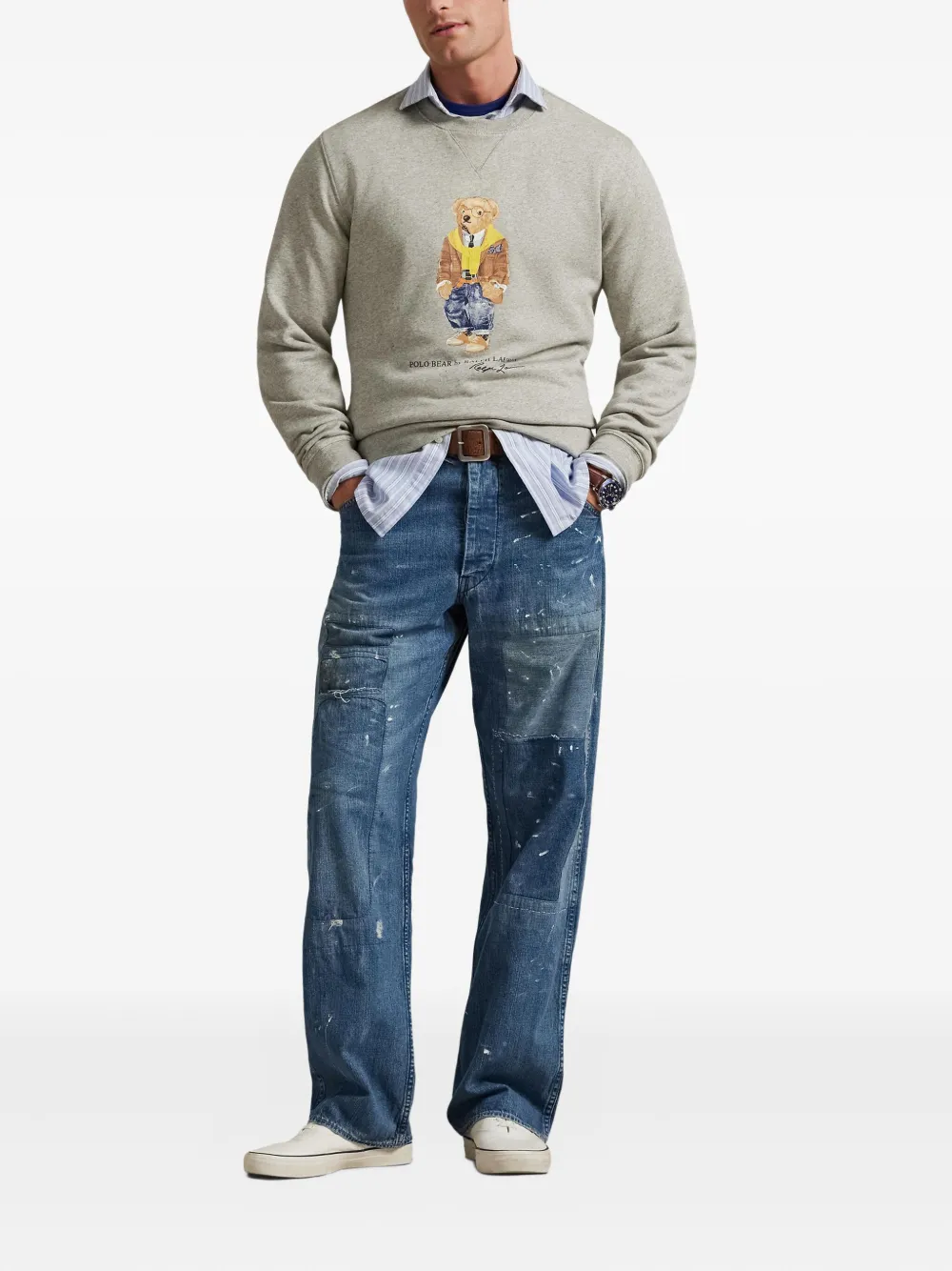 Толстовка с круглым вырезом Polo Ralph Lauren, серый — фото 2