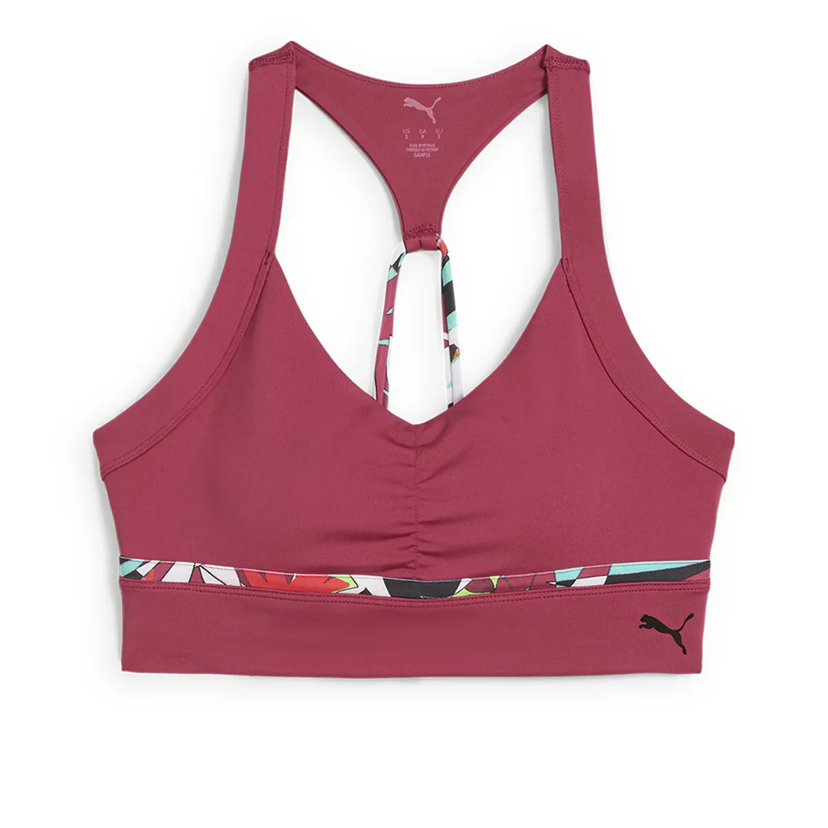 

Женский спортивный бюстгальтер Puma 4KEEPS TROPICAL AOP LONGLINE BRA, красный
