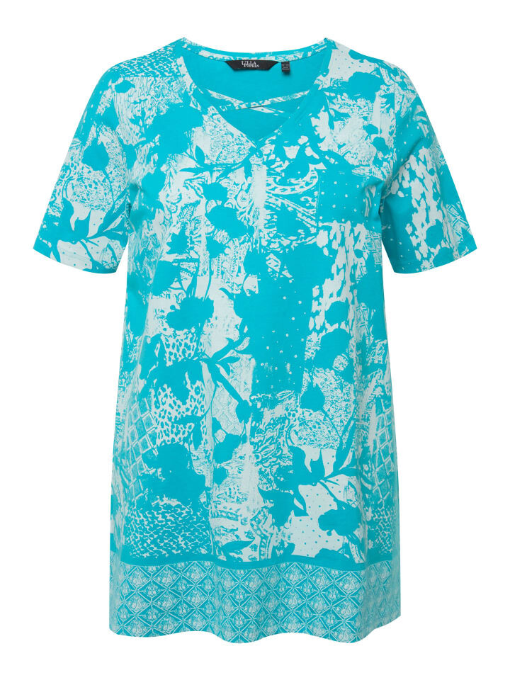 

Футболка Ulla Popken Longshirt, цвет tiefes aqua
