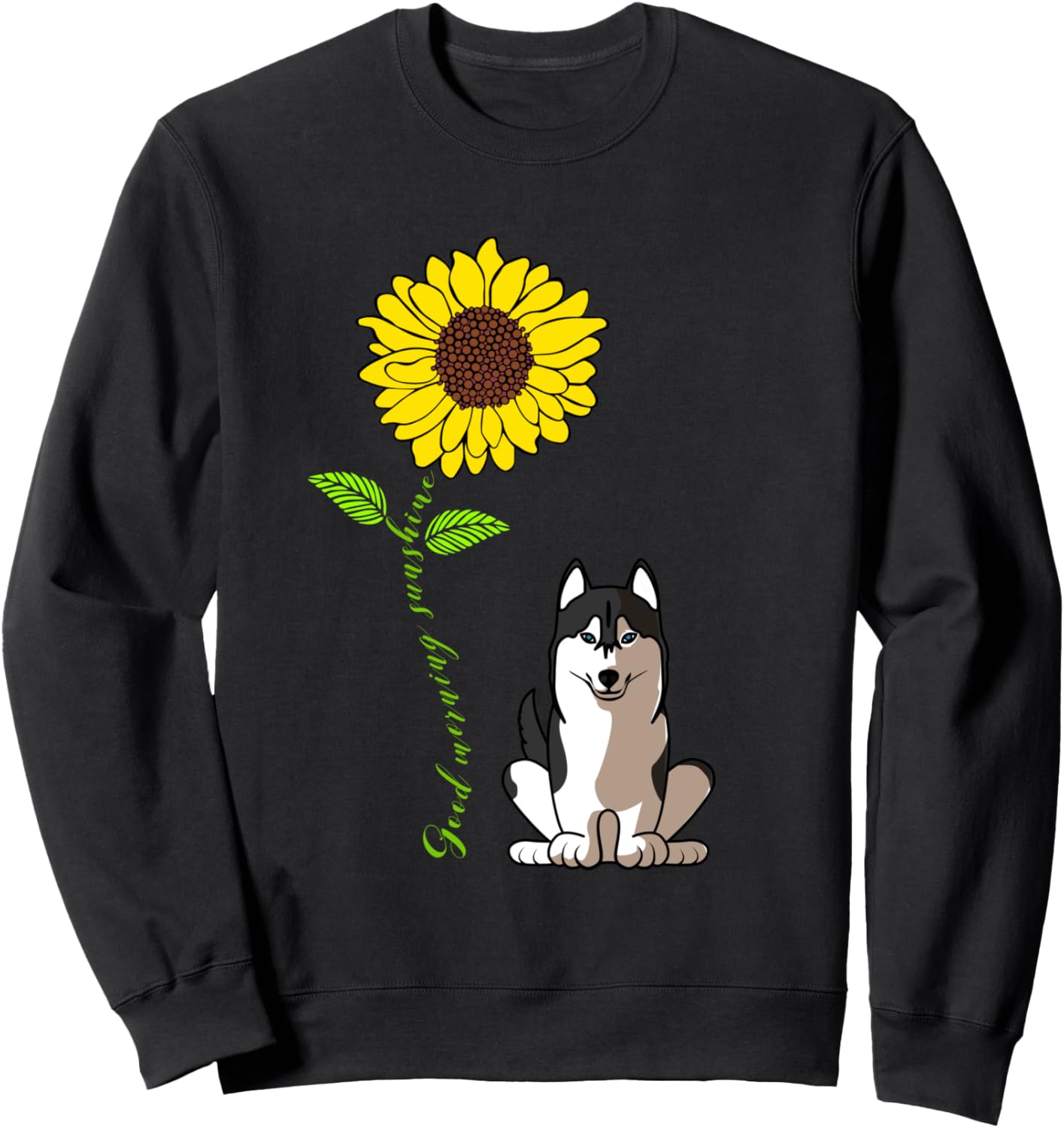 

Толстовка «Доброе утро, солнышко» для любителей сибирских хаски Funny Siberian Husky Dog Lover, черный