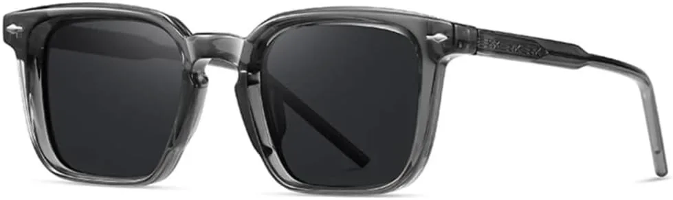 

Мужские солнцезащитные очки квадратной формы, роскошные, в стиле ретро, ​​женские, в стиле панк, с заклепками, солнцезащитные очки UV400 TVTBBVV, Grey Grey