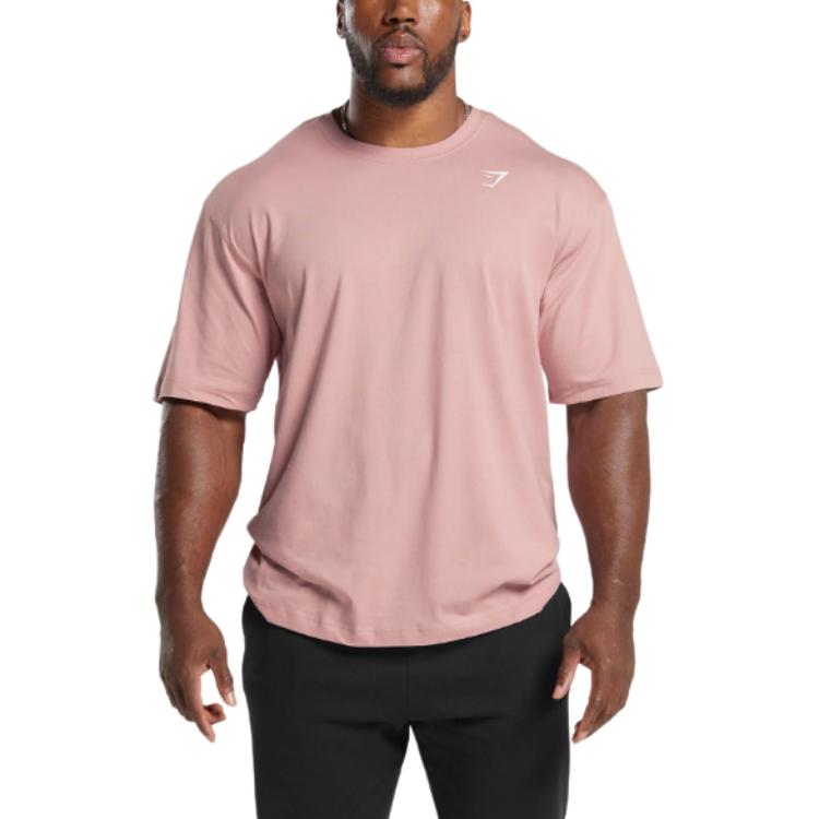 

Gymshark Мужская футболка светло-розового цвета, Розовый, Gymshark Мужская футболка светло-розового цвета