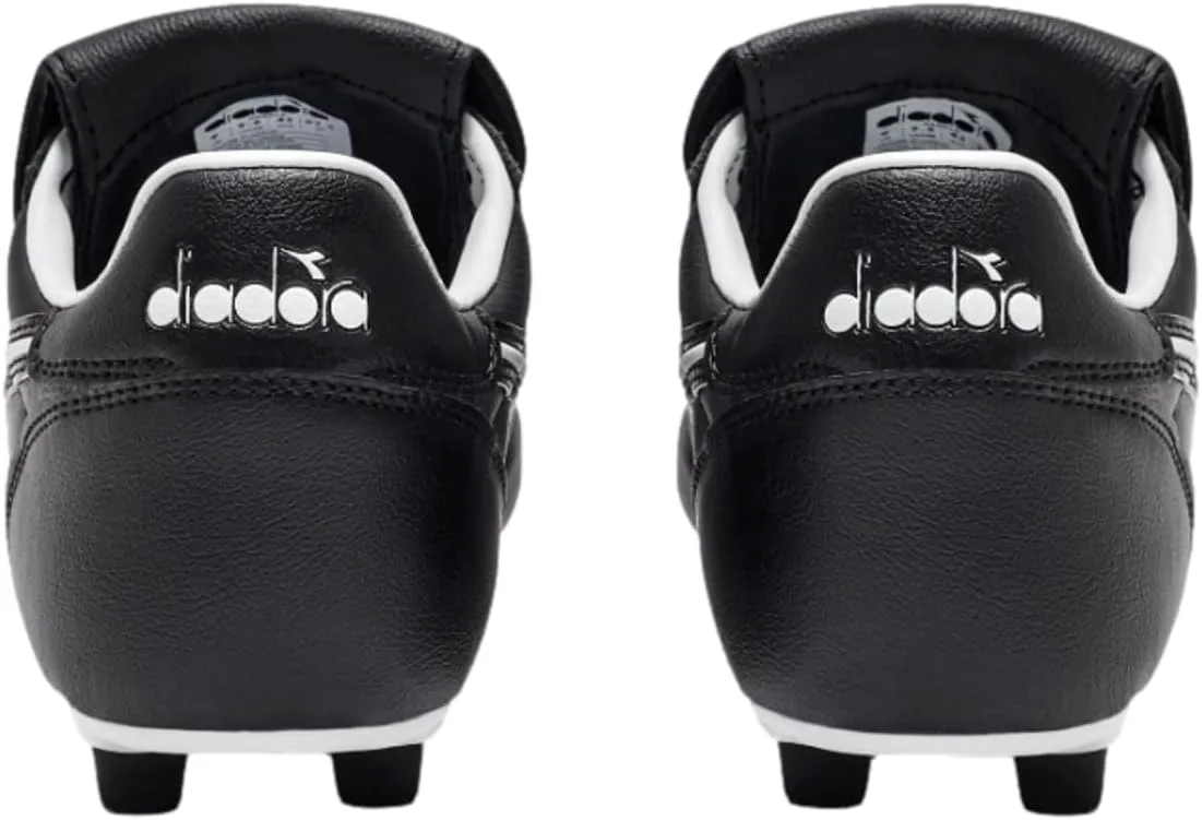 Футбольные бутсы Diadora Brasil OG LT T MDPU для мужчин - ультра-мягкая кожа, водоотталкивающая, подошва для твердого грунта, съемная стелька, черно-белый — фото 2