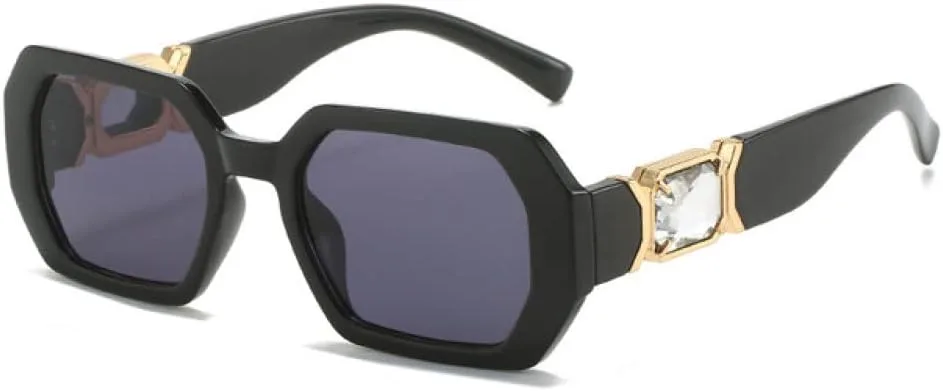 

Прямоугольные солнцезащитные очки для мужчин и женщин с градиентными линзами, оправой и бриллиантовой отделкой, защита от ультрафиолета UV400 LANGSER, One Size