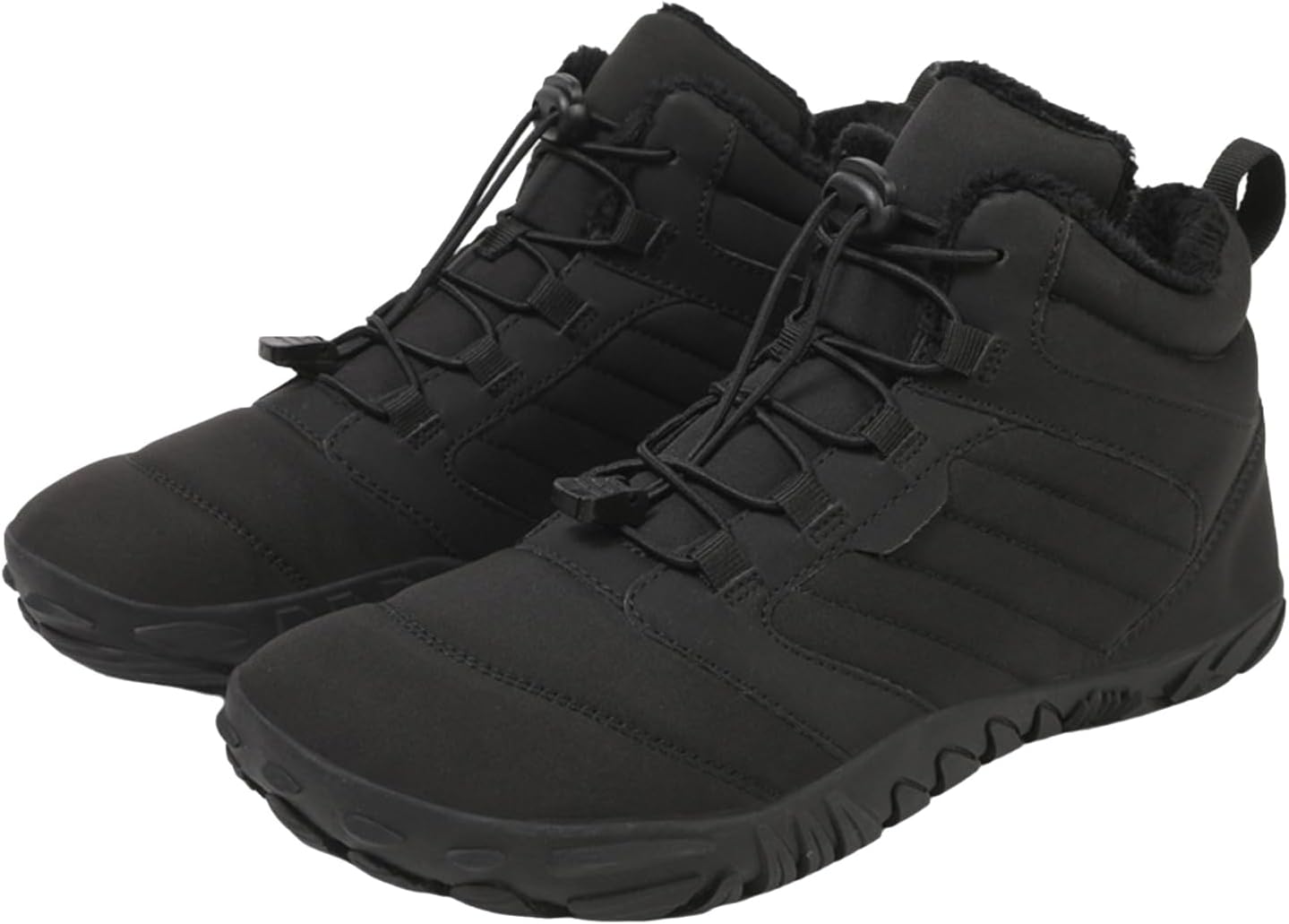 

Зимние ботинки для ходьбы для женщин и мужчин, водонепроницаемые и противоскользящие, снежные ботинки, с мягкой защитой носка Generic, черный