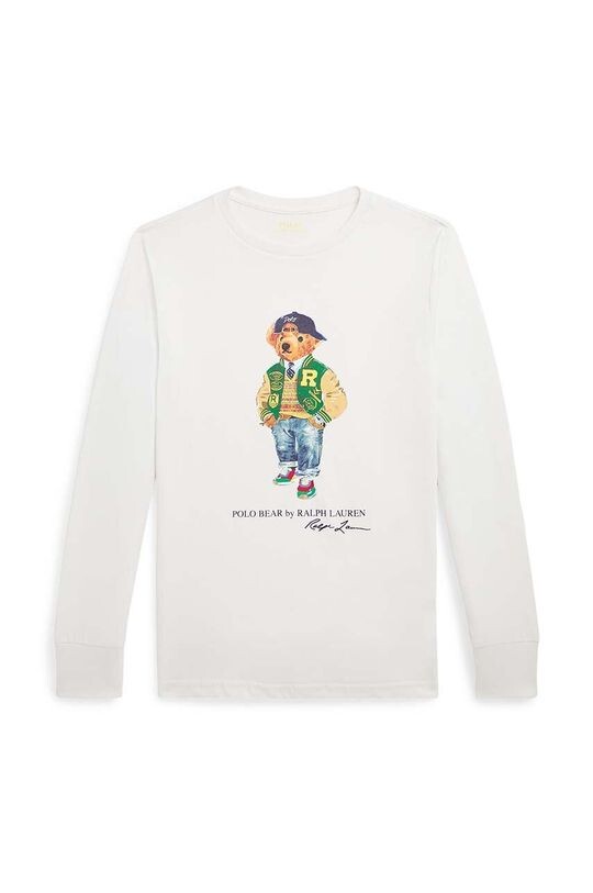 

Детская хлопковая рубашка с длинным рукавом Polo Ralph Lauren, белый