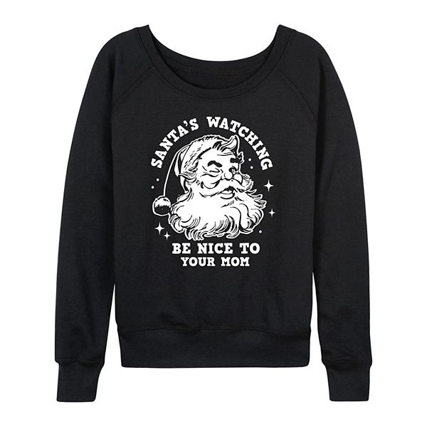 

Женская футболка с длинным рукавом и новогодним принтом Santa's Watching Be Nice to Your Mom Licensed Character, Black, Черный, Женская футболка с длинным рукавом и новогодним принтом Santa's Watching Be Nice to Your Mom Licensed Character, Black
