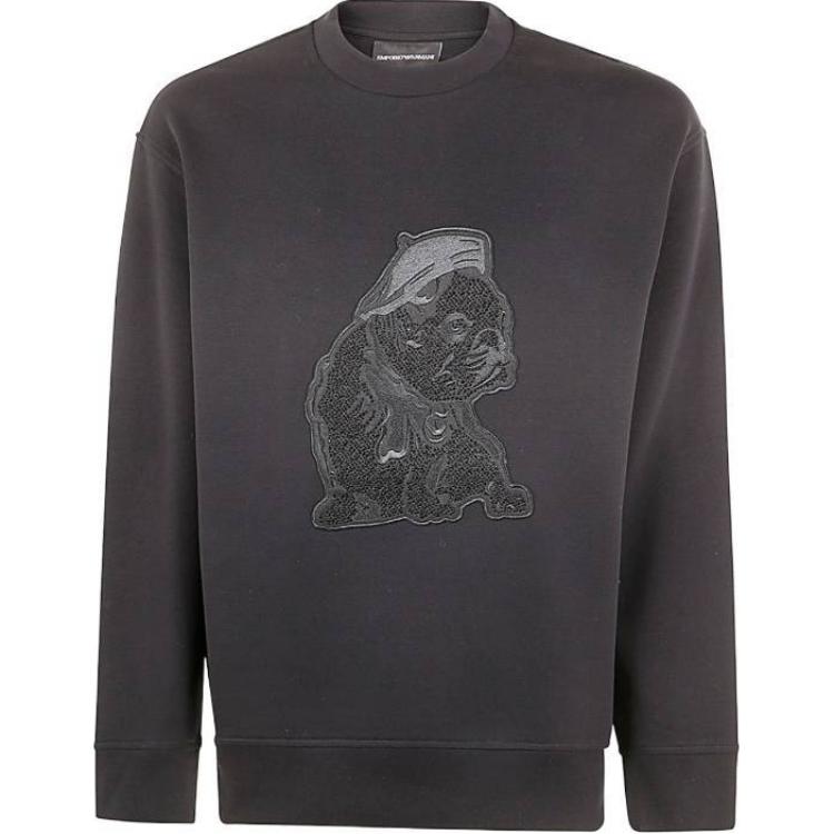 Джерси свитшот dog patch EMPORIO ARMANI, черный — фото 3