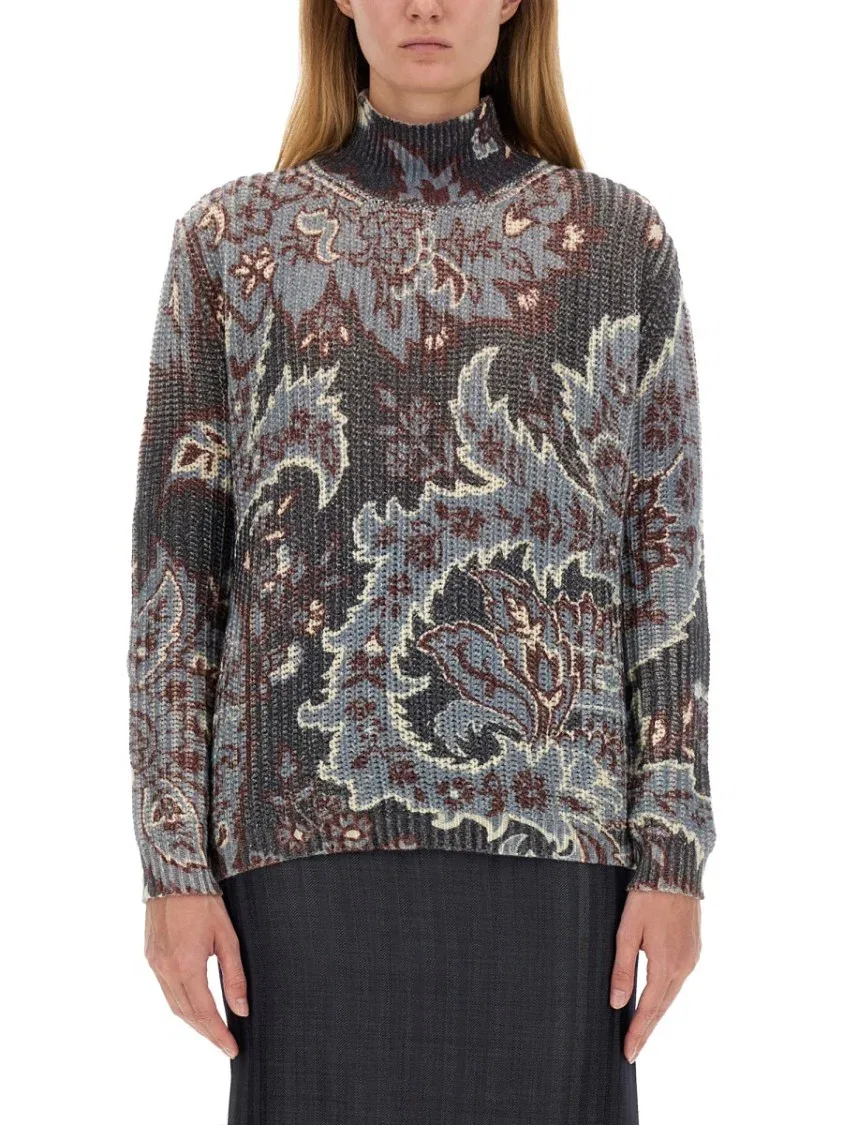 Etro Свободный шерстяной свитер с цветочным узором