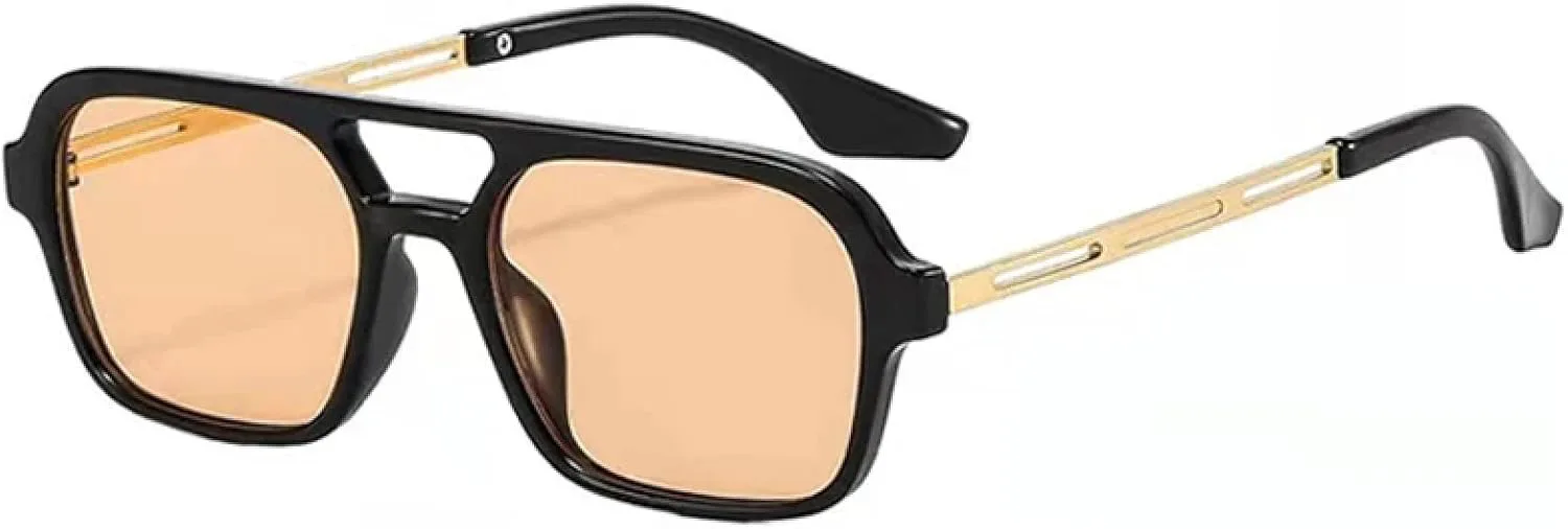 

Ретро солнцезащитные очки для женщин, модные, с прозрачными линзами цвета океана, защита от УФ-излучения UV400, модные для мужчин, металлические HHZZYVY, Black Orange