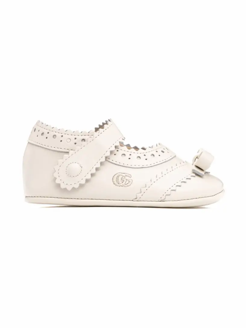 

Кожаные балетки Double G Gucci, белый