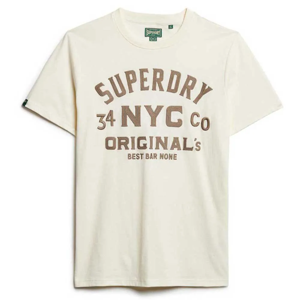 

Футболка Superdry Embroidered Script Graphic, бежевый