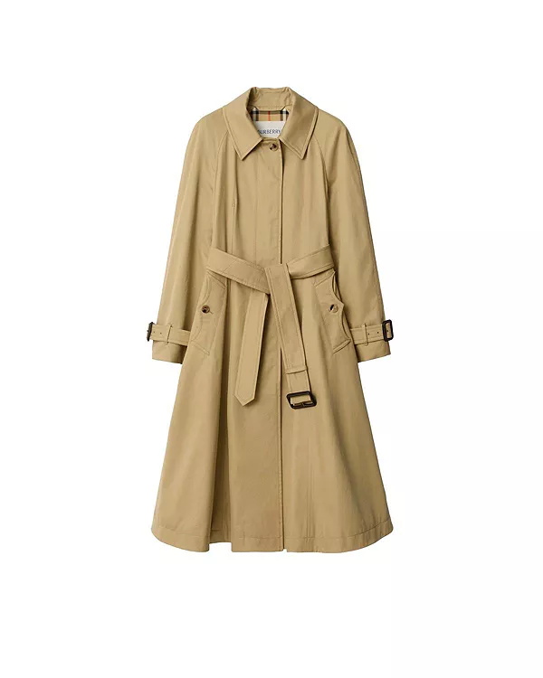 Пальто Burberry габардиновое клеш Эллингем, бежевый — фото 4