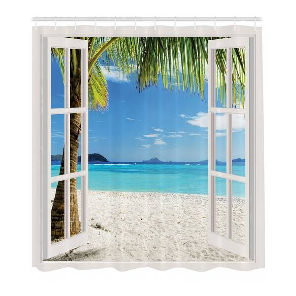 

Занавеска для душа twentyfour Tropical Beach, 180 см цвет weiß/blau