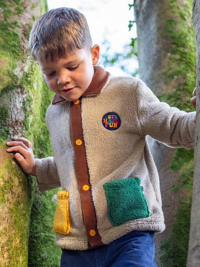 Детская уютная вельветовая куртка Frugi, Twig/Hotchpotch — фото 2