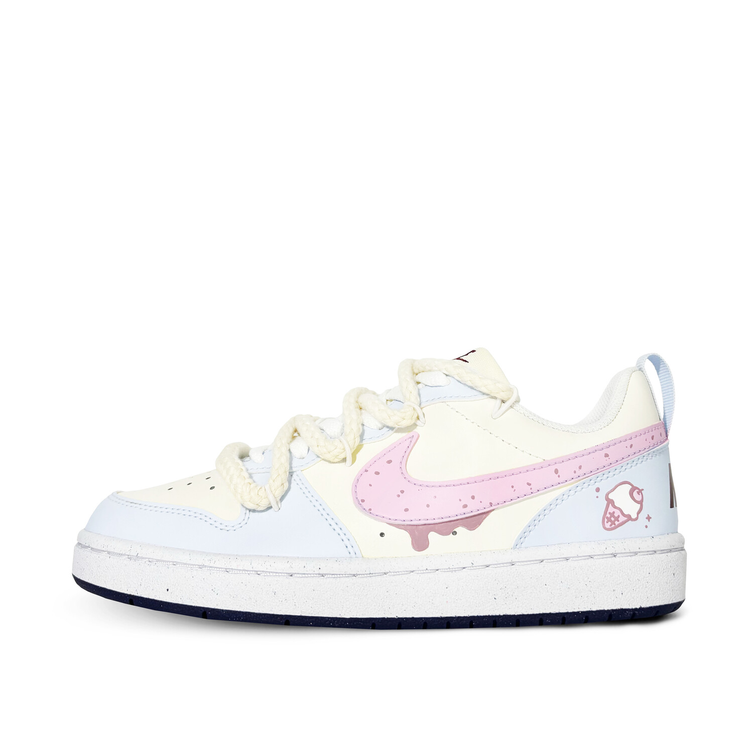 

Кроссовки Nike Court Borough Skateboarding Shoes Women's Low-top Yellow, Pink, цвет Ice Cream