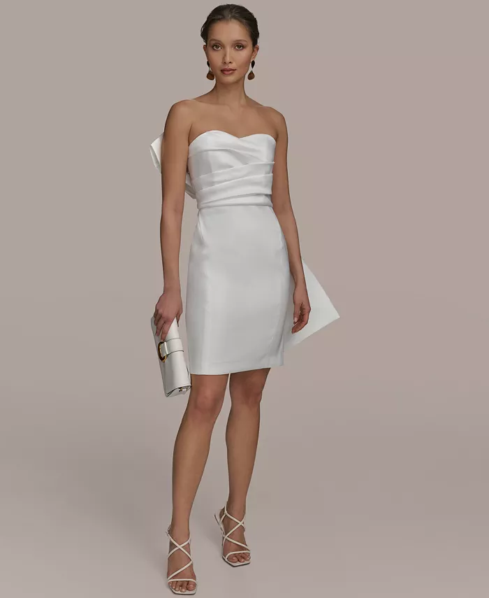 

Женское платье с вырезом "сердечко" и отделкой бантом Donna Karan New York, коричневый/бежевый