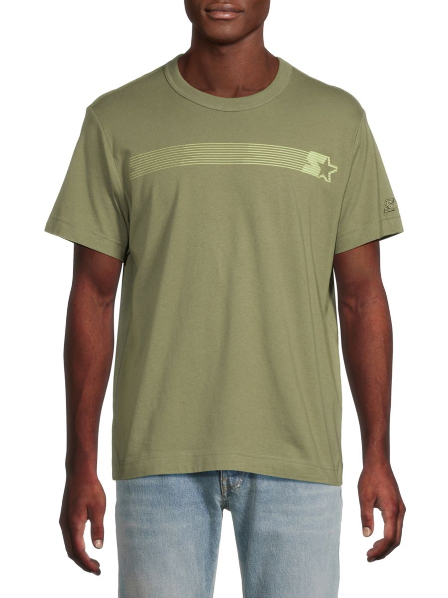 

Футболка с круглым вырезом и принтом Звездные полосы Starter, цвет Four Leaf