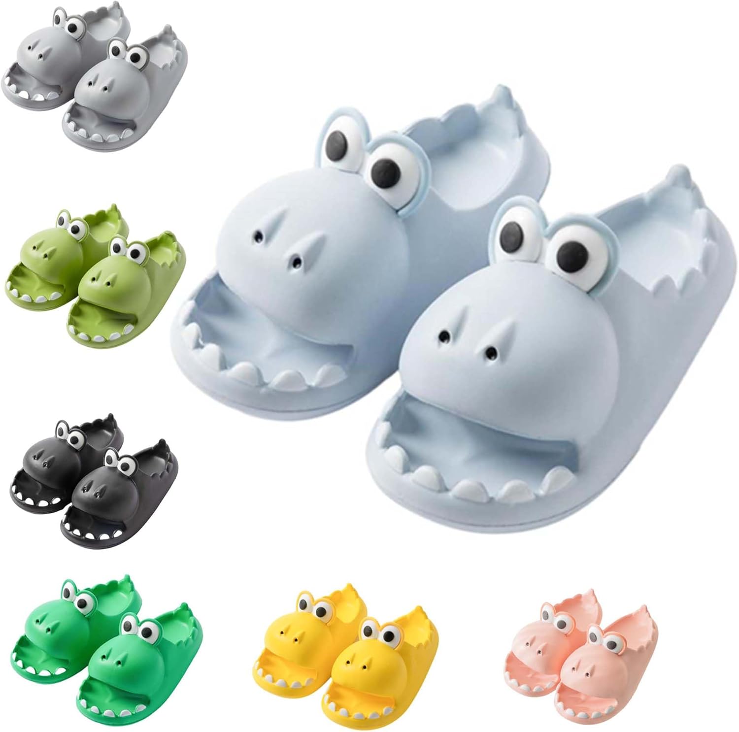 

Сланцы с динозаврами для женщин, мужчин и детей, милые детские облачные тапочки с противоскользящей подошвой, с открытым носком, для пляжа, бассейна, спа и плавания летом (размер 6.5-7.5 (24 см), желтые) Znel