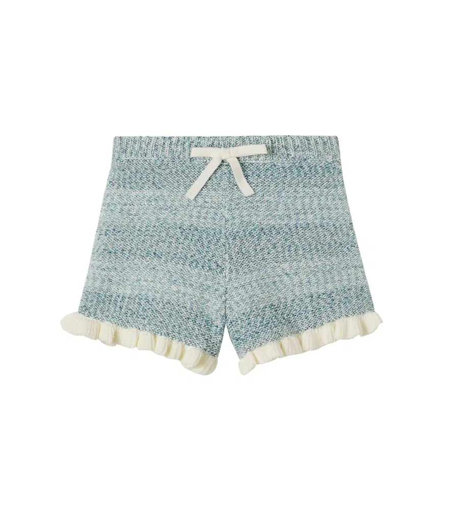 Вязаные шорты из хлопковой смеси «Терпение» Zimmermann Kids, синий