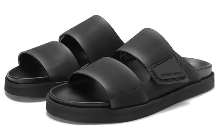 Слайды с ремешком на липучке и тисненым логотипом EMPORIO ARMANI, Black Gradient — фото 4