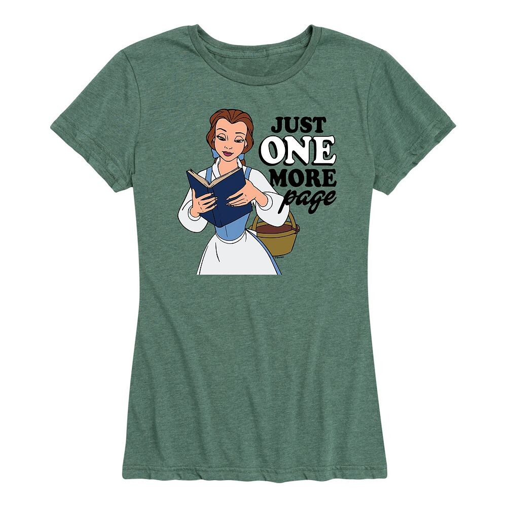 

Женская футболка с рисунком One More Page Disney Princess Belle, цвет Heather Green