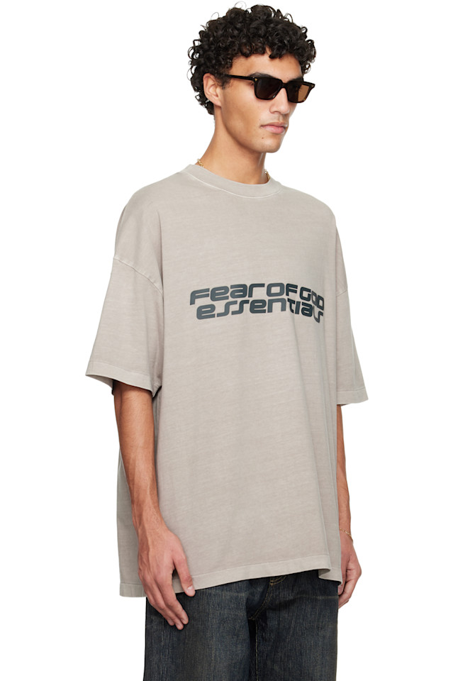 Fear Of God Essentials Серая праздничная футболка в стиле 90-х «страх бога» — фото 2