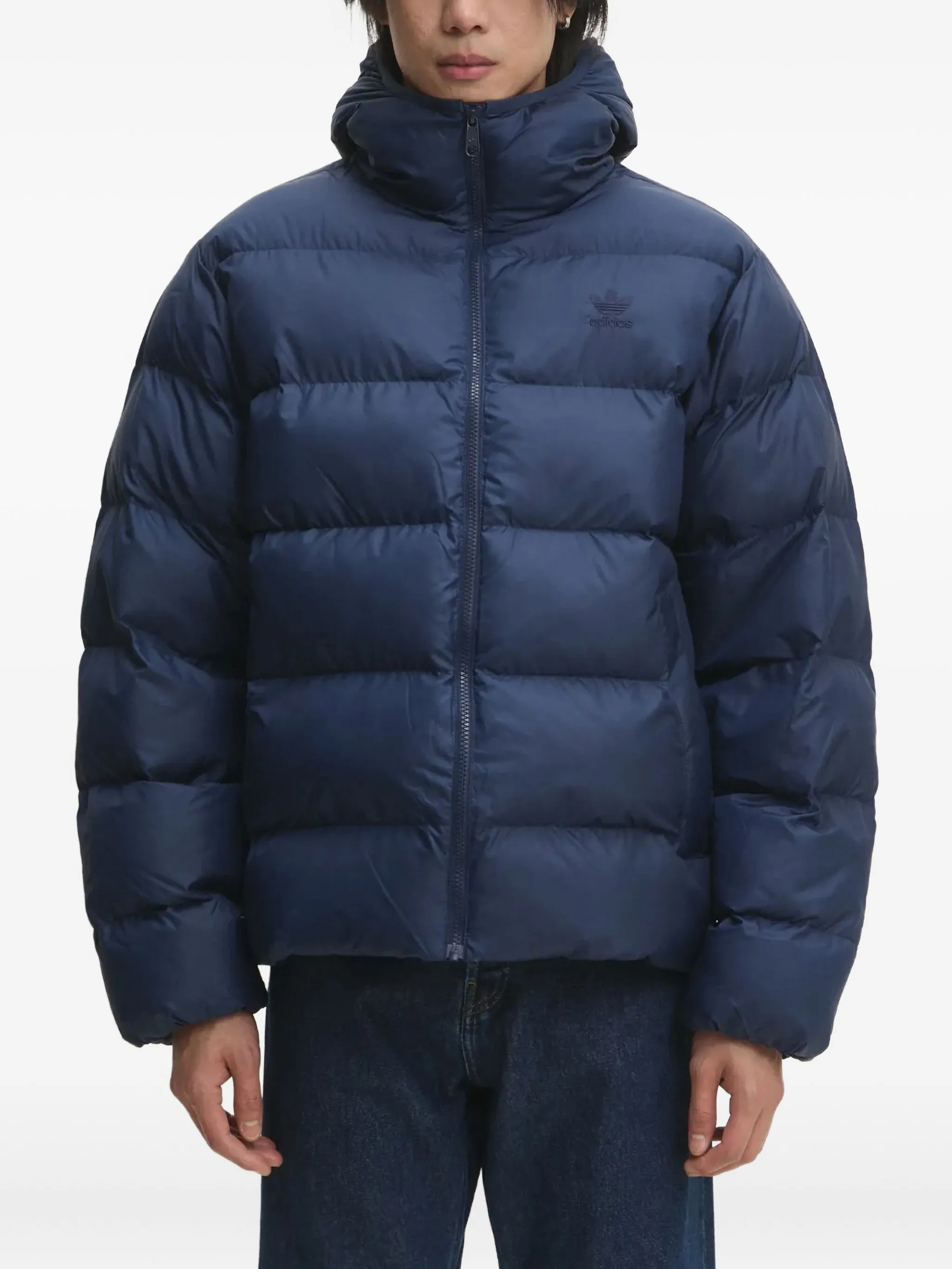 

Пуховик с капюшоном Adidas, синий