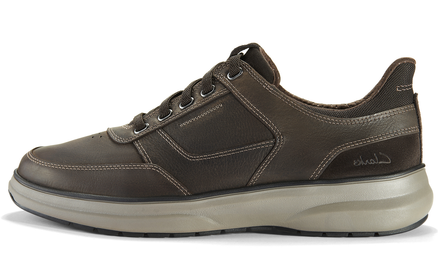 

Clarks Мужские низкие кеды повседневные темно-коричневые Dark Brown 261844168, цвет Dark Brown 261844168