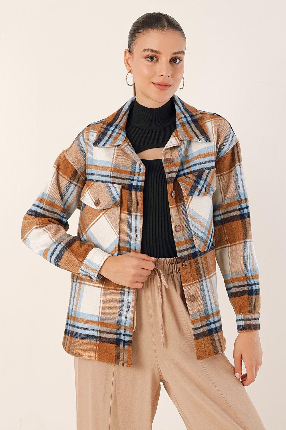 

3958 Рубашка Oversize Lumberjack – Светло-коричневый Bigdart