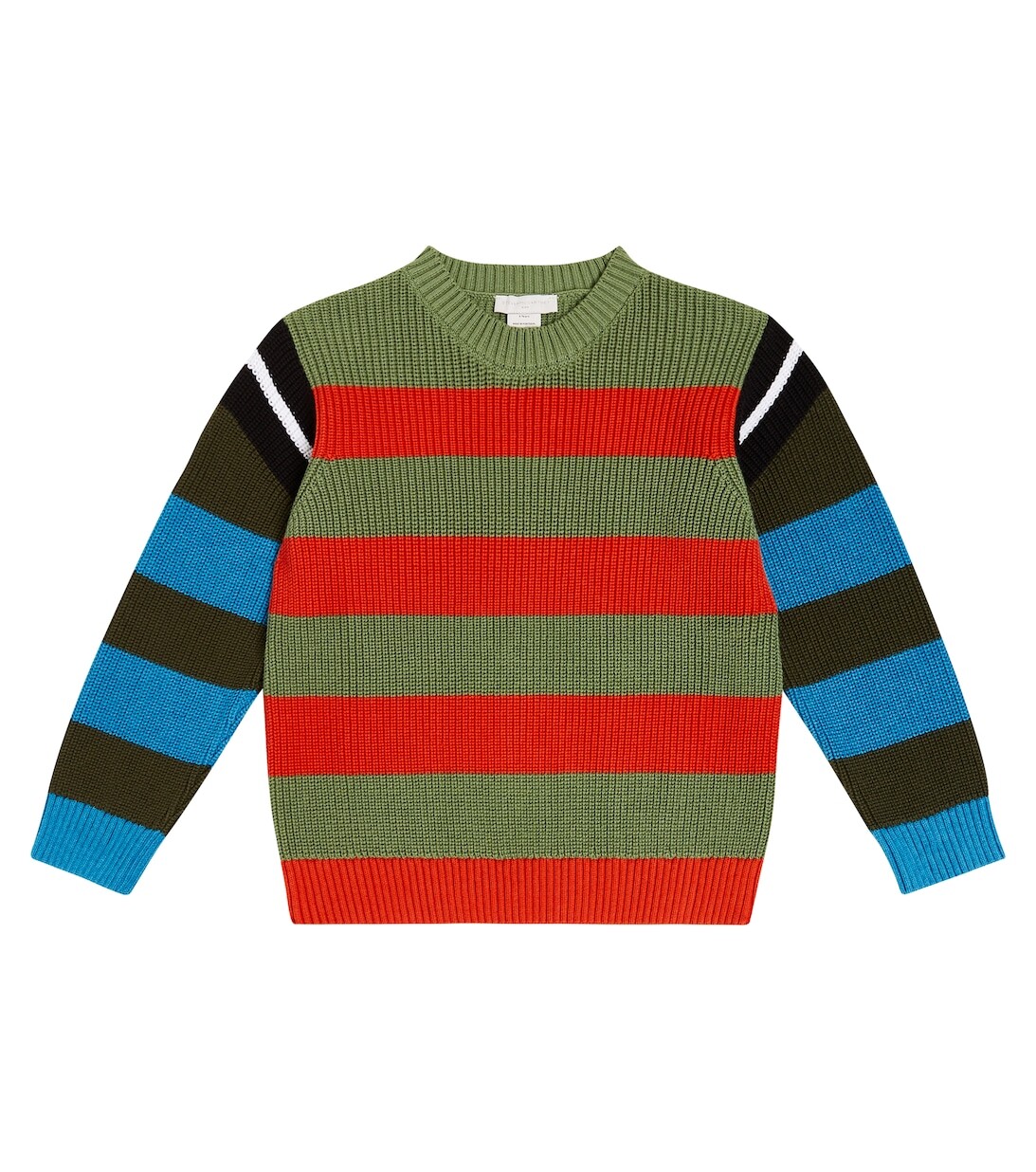 

Полосатый свитер из хлопка и шерсти Stella McCartney Kids, разноцветный