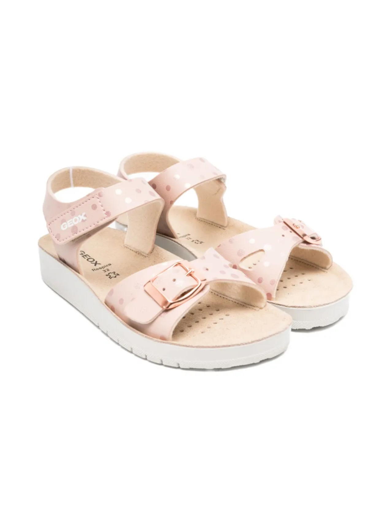 

Сандалии Geox Kids Costarei с пряжкой в горошек, розовый