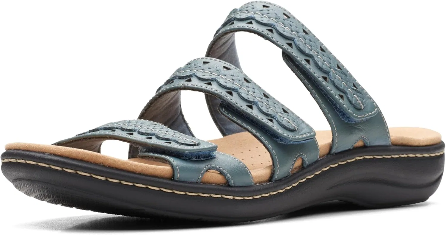 Женские сандалии на плоской подошве Laurieann Cove Clarks, Blue Grey Leather