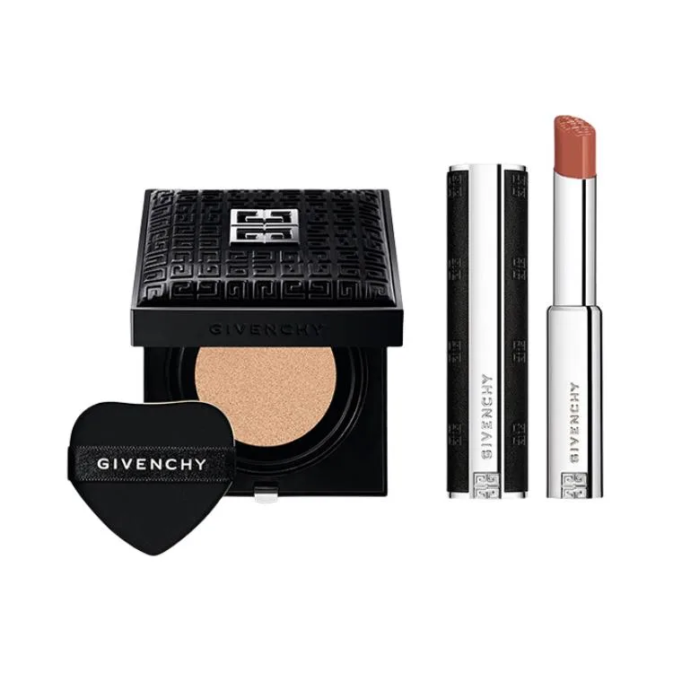 Givenchy Набор для макияжа Celebrity Soft Light Cushion и сатиновая помада, Air Cushion #N95+Velvet Lipstick #227 — фото 2