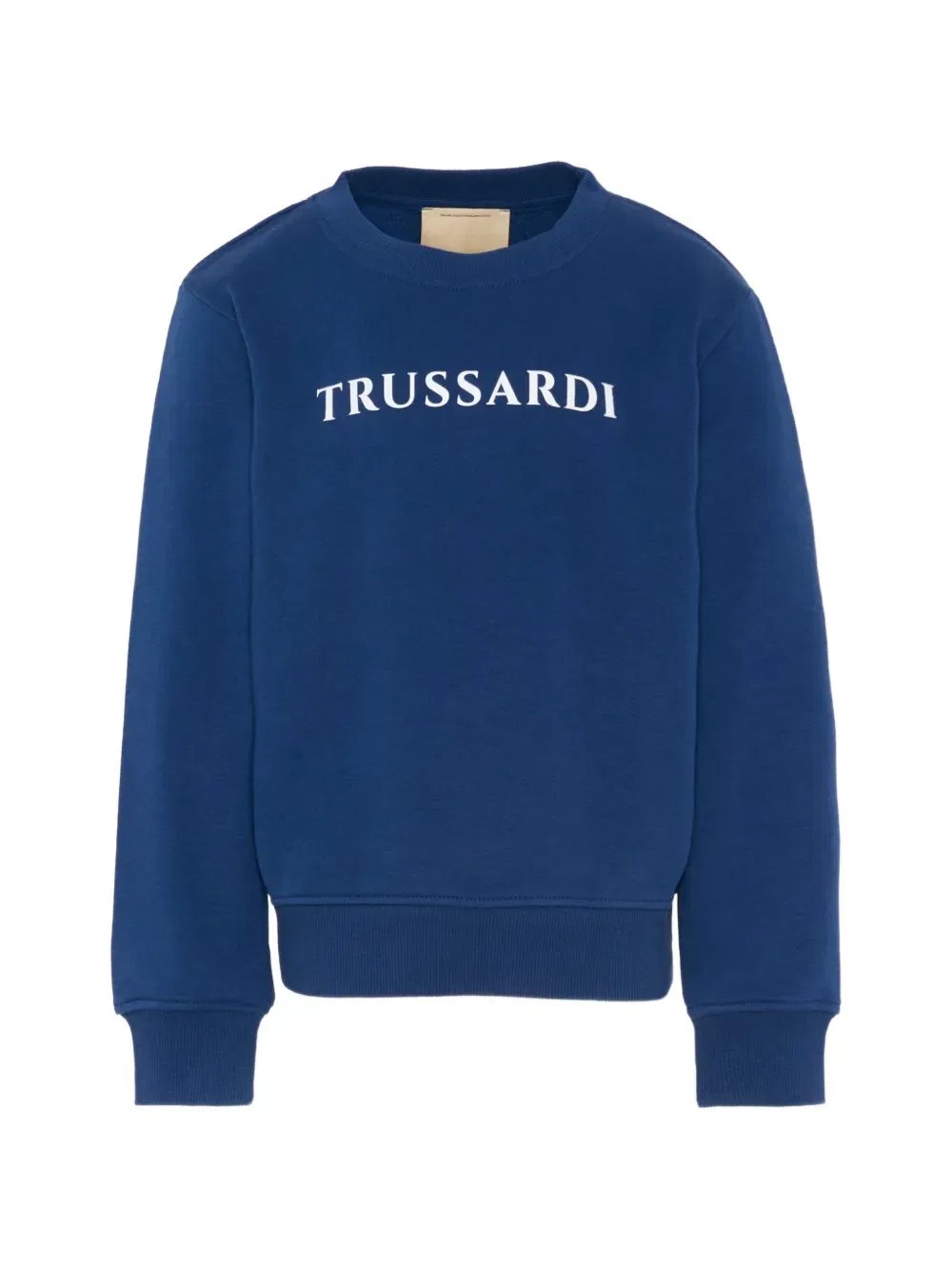 Толстовка с круглым вырезом и логотипом Trussardi Junior, синий