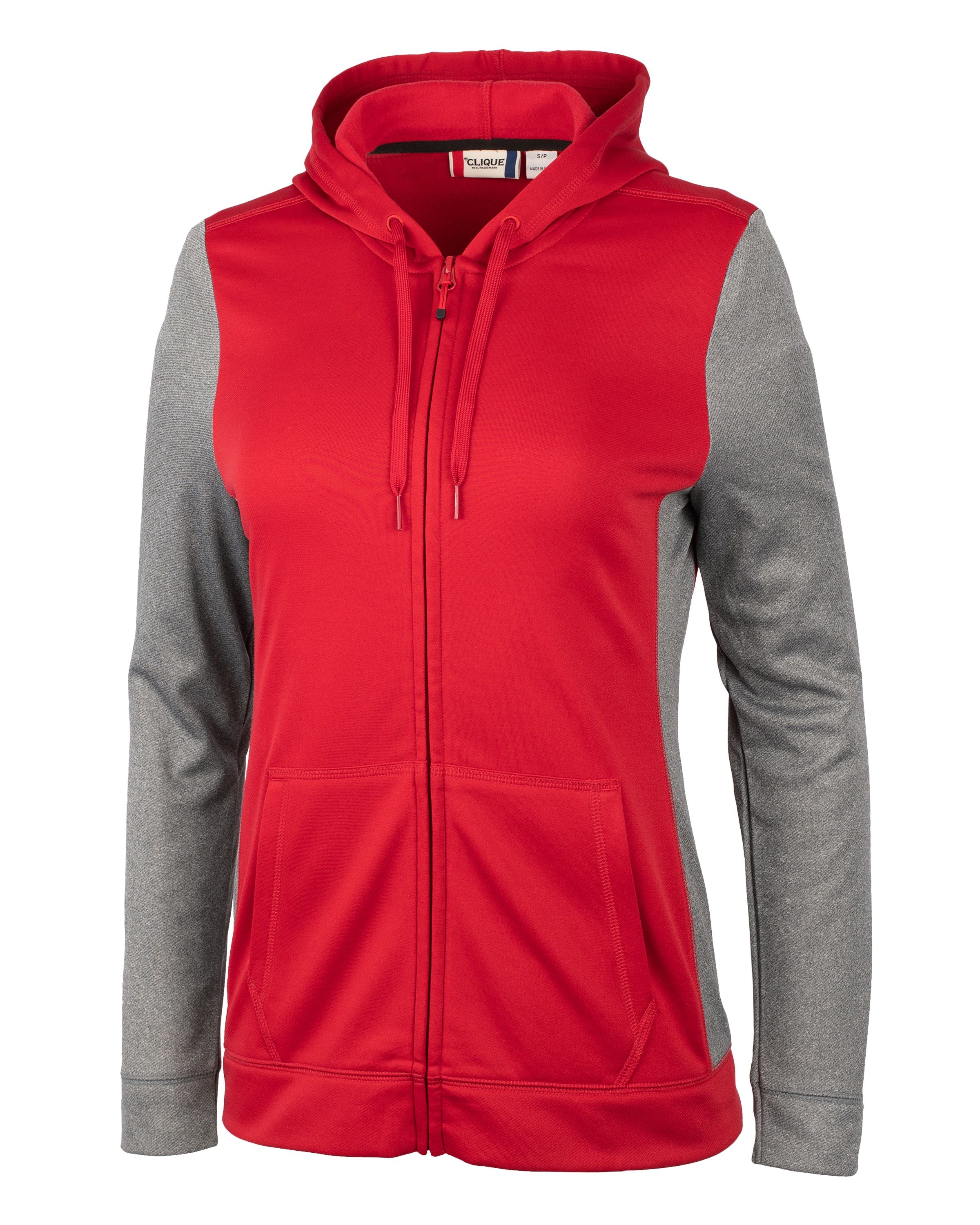 

Женская куртка Clique Helsa Sport Colorblock на молнии, цвет cardinal red