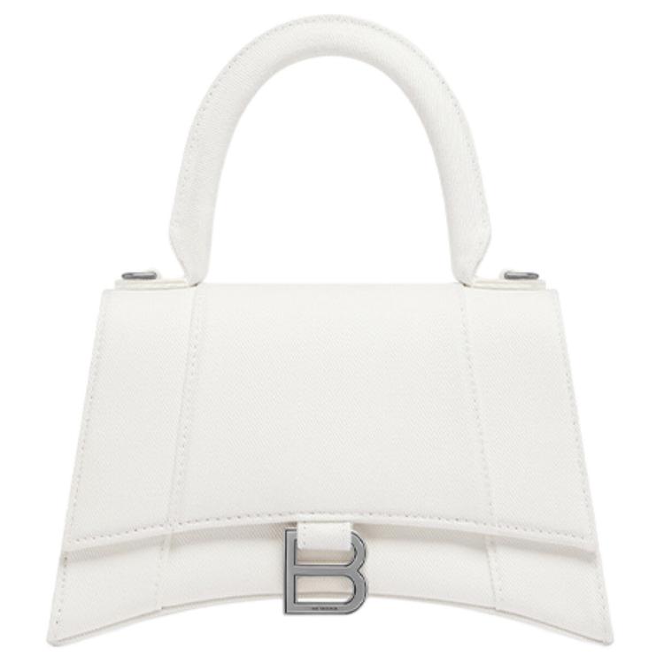 

Часовая Сумка Через Плечо из Ткани, Маленькая Женская Сумка Баленсиага Белая