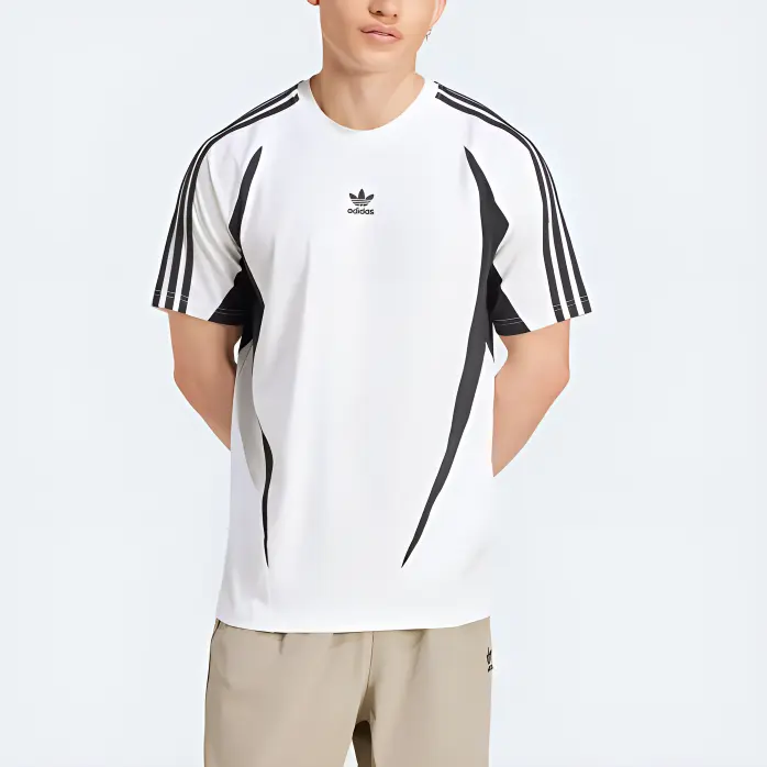Архив Футболка с вышитым трилистником Adidas, белый/черный — фото 2