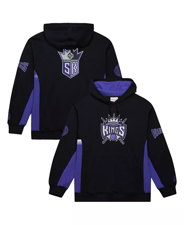 

Мужская черная толстовка с капюшоном Sacramento Kings Hardwood Classics Team Origins из флиса Mitchell & Ness
