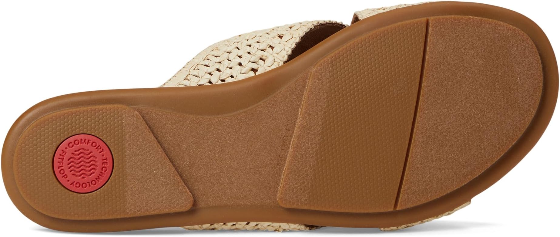 Сандалии FitFlop Gracie Woven Cross Slides, цвет Deep Tan/Ivory — фото 3