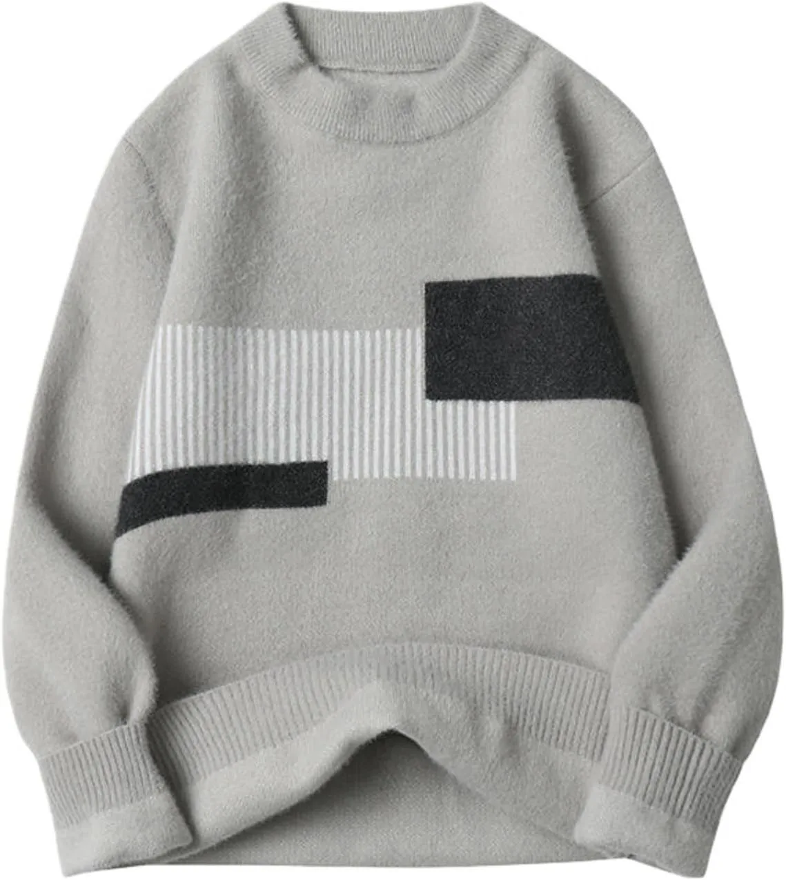 

Мужской свитер с цветными блоками и круглым вырезом FOLKFOLD