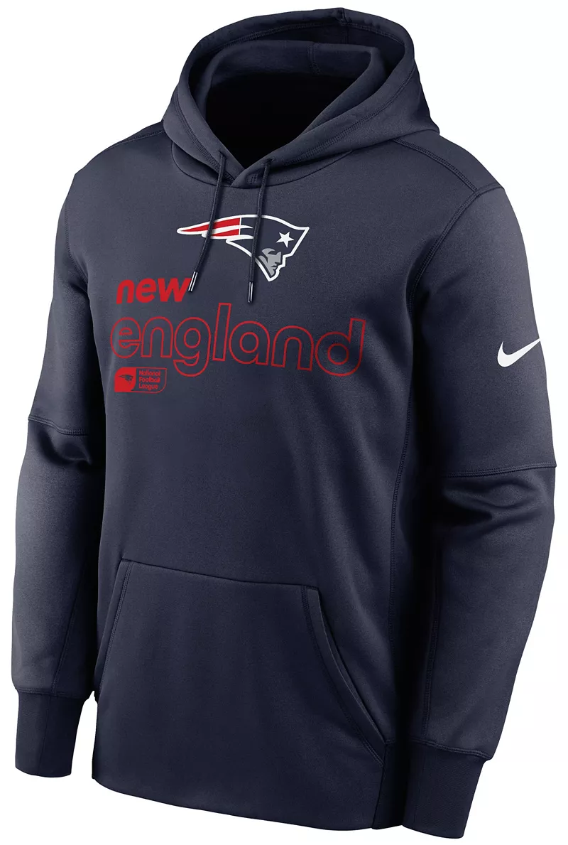 

Мужской темно-синий пуловер с капюшоном Nike New England Patriots Therma-FIT College