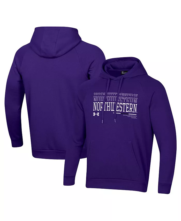 

Мужская фиолетовая толстовка Northwestern Wildcats 2024 Sideline Wordmark Rival с капюшоном Under Armour