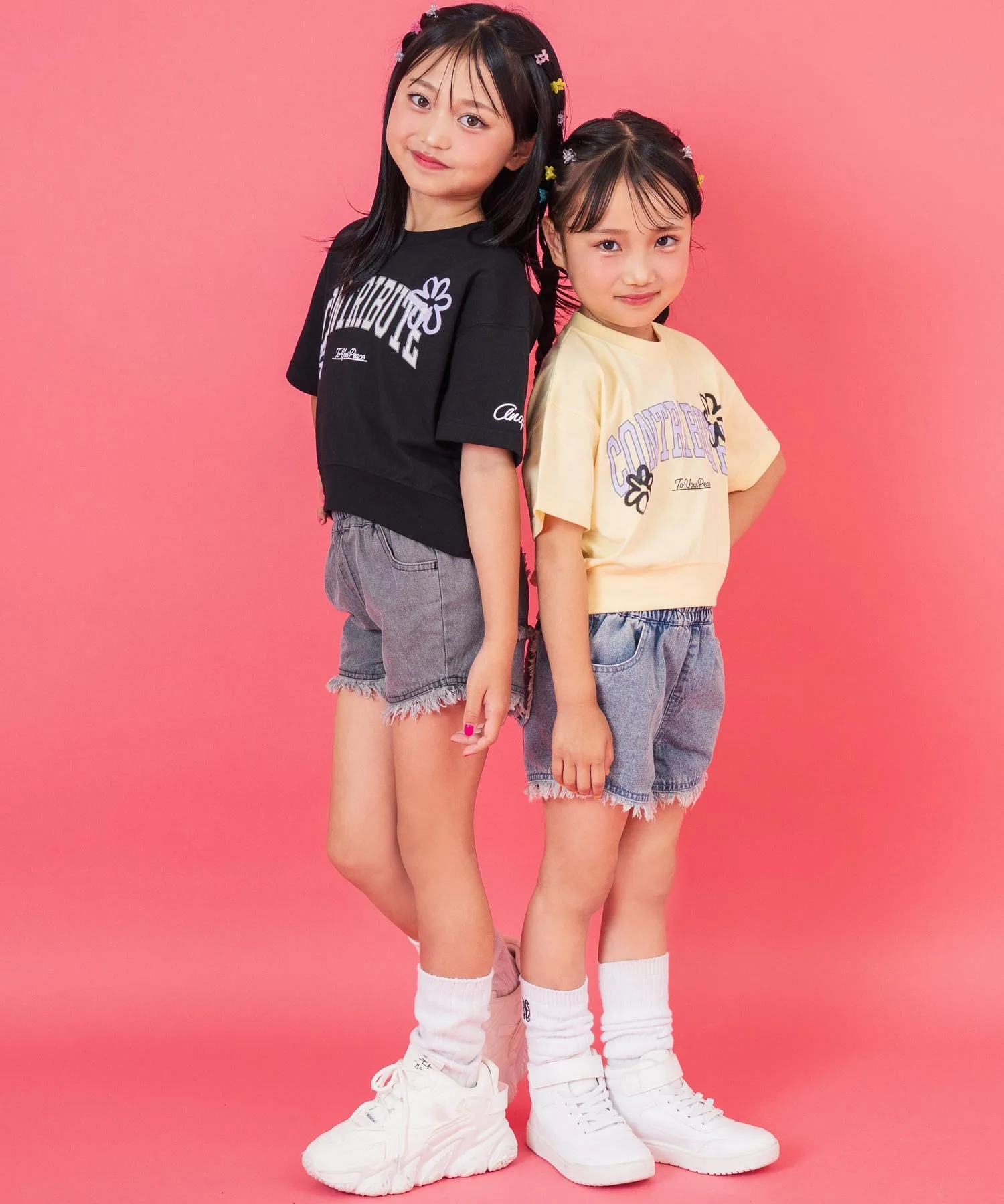 Детская футболка с цветочным принтом College Flower Spray Cropped ANAP kids черная — фото 2